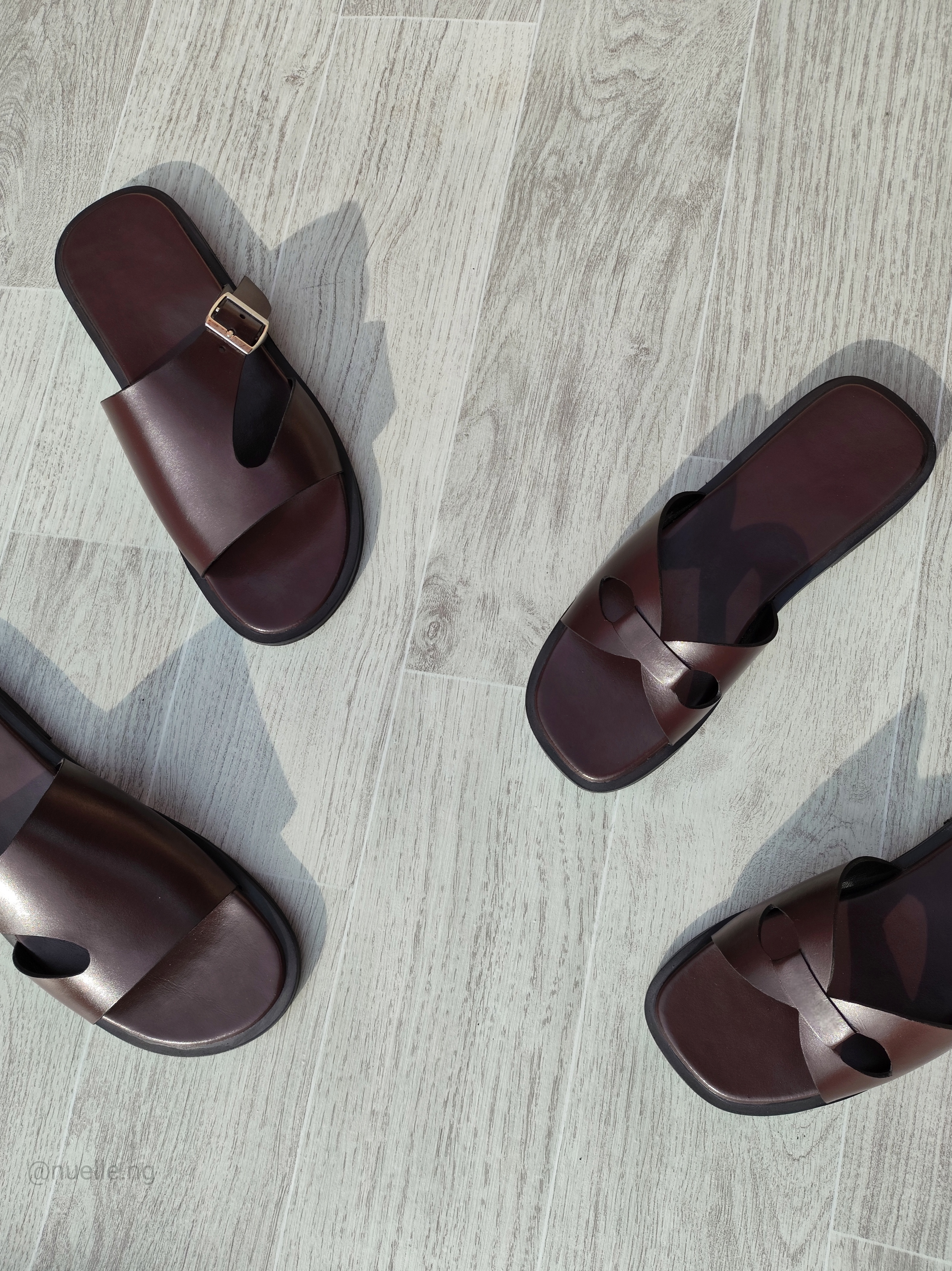 Handcrafted Leather Couple Slippers image 1